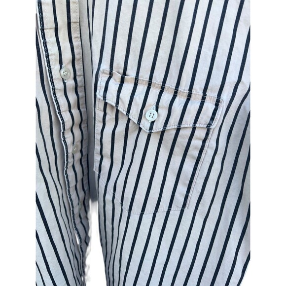 Wrangler Gold Men's Vintage Shirt Single Needle Long Sleeve Stripe Size LARGE - Picture 6 of 6